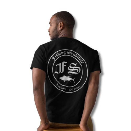 田*ー様 SHANK FISH LOGO T-SHIRT BLACK M Men's Black T-Shirt – OG Logo – Fishing Syndicate